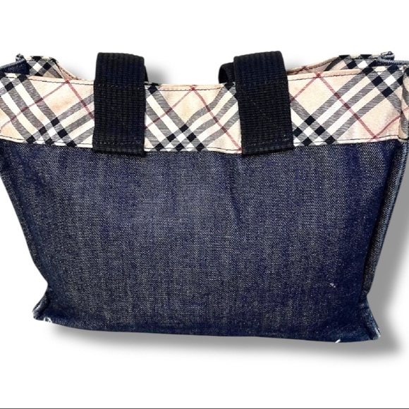 Burberry Blue Label Denim Tote Bag with Nova Check Interior